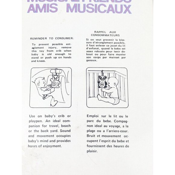 Vtg Little Wonders Shop Musical Friends Panda Bear Clock Pull String Baby Toy - Picture 9 of 15